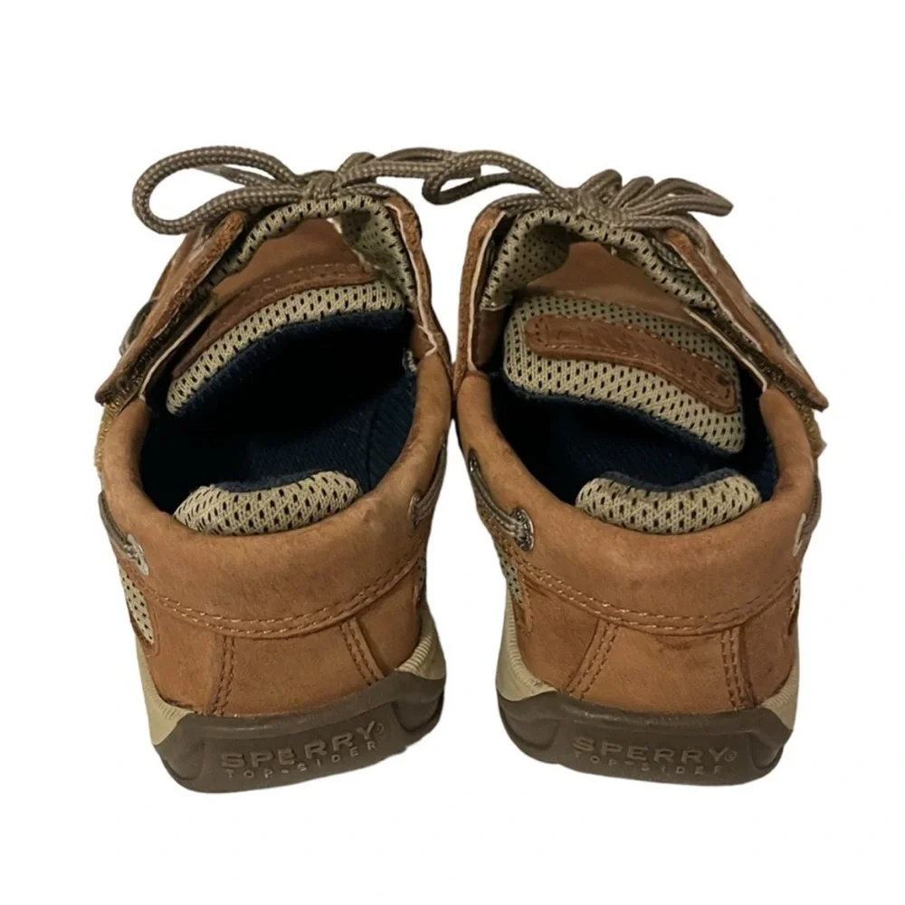 Sperry Brown Moccasin Shoes with Nautical Design